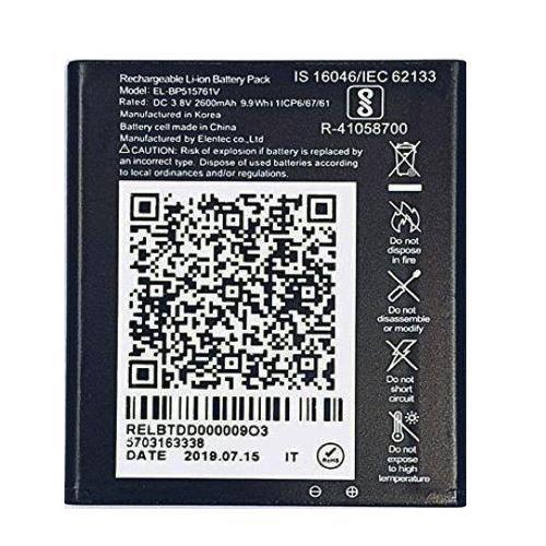 Battery for Reliance Jio WiFi Dongle JioFi 4 Wireless Router EL-BP515761V - Indclues