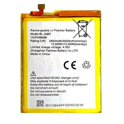 Battery for Tecno Spark 2 KA7 BL-34BT - Indclues